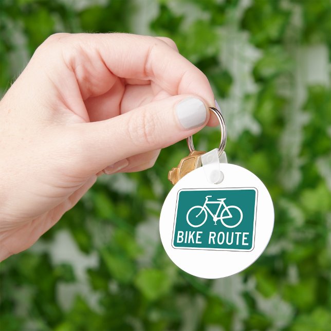 Bike Route Sign Cycling Path Bicycle Trail  Key Ring (Creator Uploaded)
