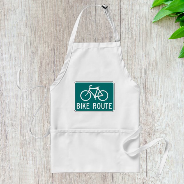 Bike Route Sign Cycling Path Bicycle Trail  Standard Apron (Creator Uploaded)