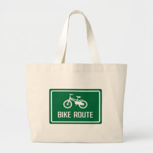 Bike Route Sign Large Tote Bag