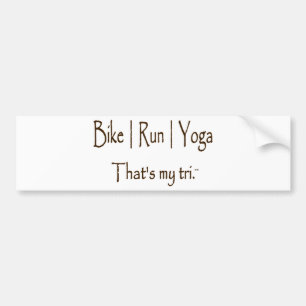 Bike Run Yoga Bumper Sticker