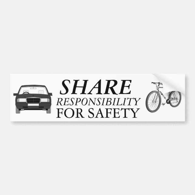 Bike Safety Together Bumper Sticker (Front)