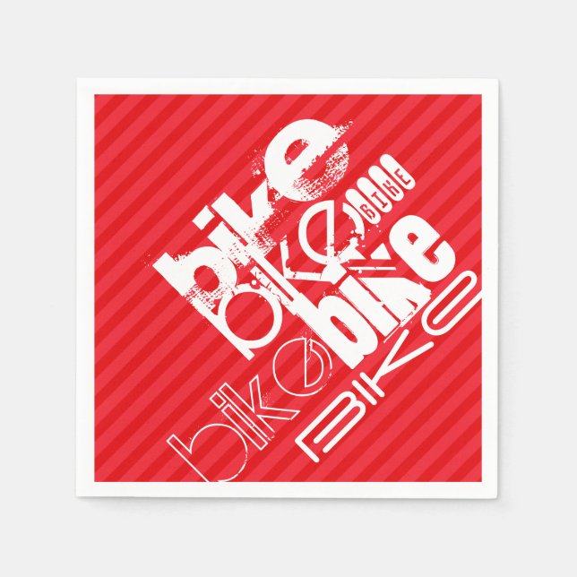 Bike; Scarlet Red Stripes. Napkin (Front)