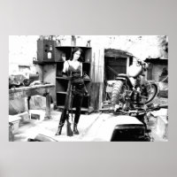 Bike shed with rifle and Jack