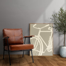 Bike Silhouette in Cream Taupe Beige