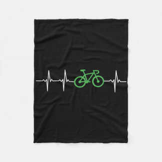 Bike Sinus Rhythm Heartbeat Love Biking Velo Cycli Fleece Blanket