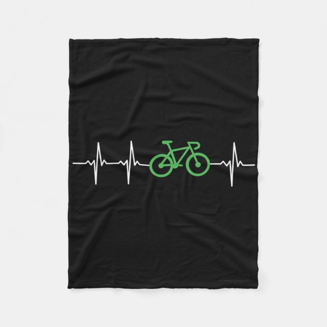 Bike Sinus Rhythm Heartbeat Love Biking Velo Cycli Fleece Blanket (Front)