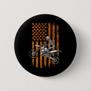 Bike Skeleton Halloween Men Boys Dirt Bike Fan Tee 6 Cm Round Badge