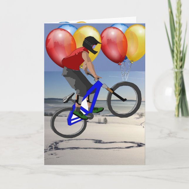 Bike Sport Happy Birthday Family Friends Destiny Card (Front)