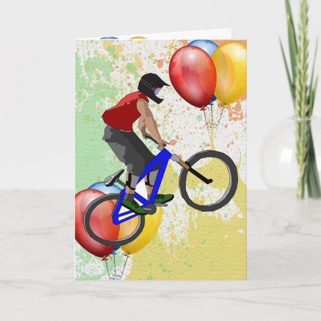 Bike Sport Happy Birthday Family Friends Destiny Card (Front)