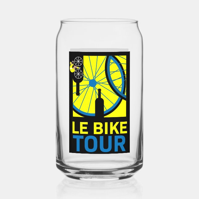 Bike Tour Art Can Glass (Front)