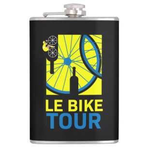 Bike Tour Art Hip Flask