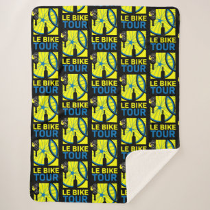 Bike Tour Art Sherpa Blanket