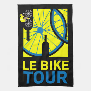 Bike Tour Art Tea Towel