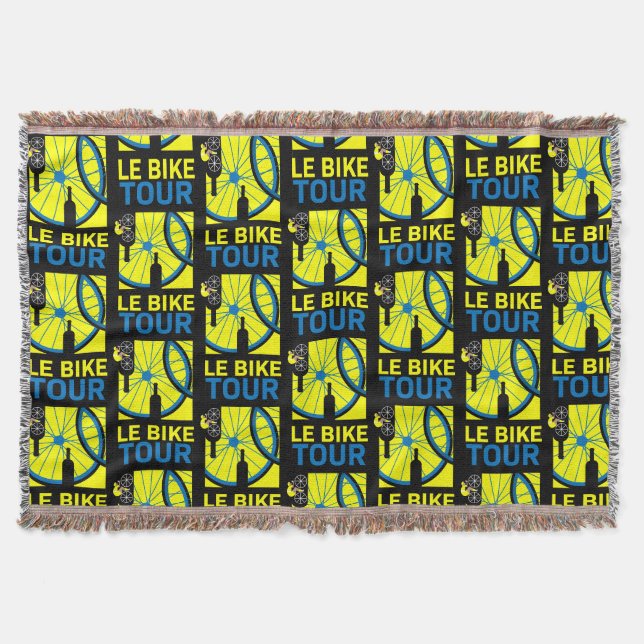 Bike Tour Art Throw Blanket (Front)