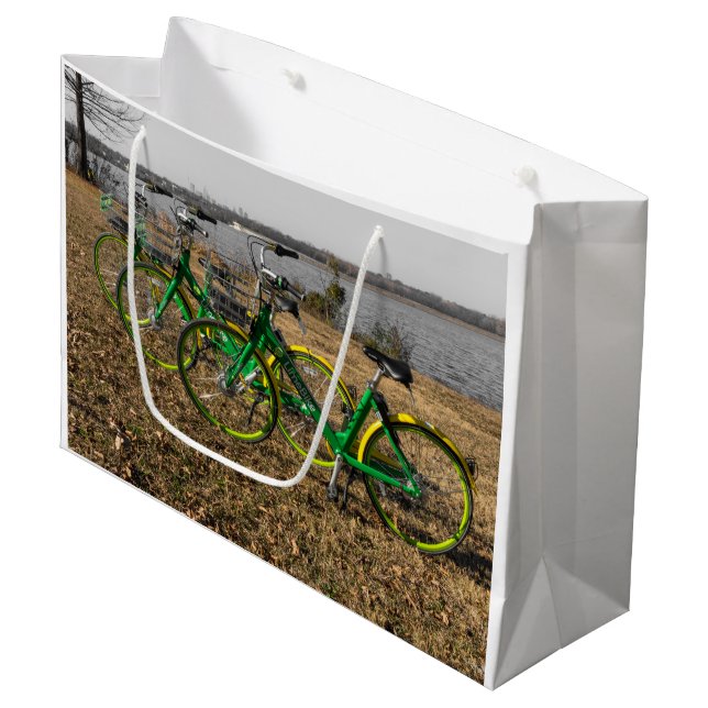 Bike Triplets Large Gift Bag (Front Angled)