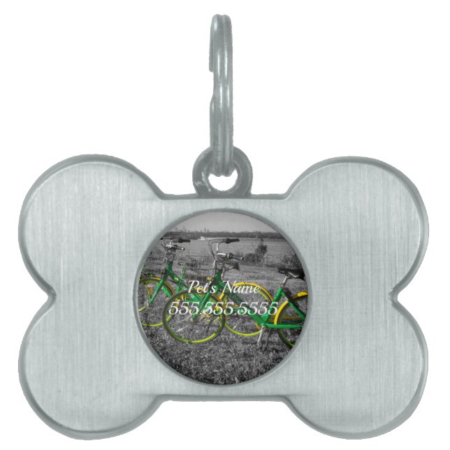 Bike Triplets Select Colour Pet ID Tag (Front)