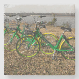 Bike Triplets Stone Coaster
