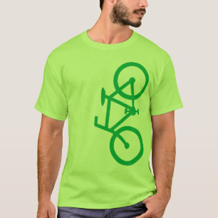 Bike, Vertical Silhouette, Green Design T-Shirt