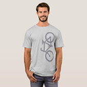 Bike, Vertical Silhouette, Grey Design T-Shirt (Front Full)