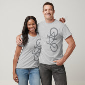 Bike, Vertical Silhouette, Grey Design T-Shirt (Unisex)