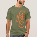 Bike, Vertical Silhouette, Orange Design T-Shirt<br><div class="desc">Bike in style!</div>