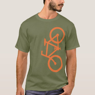 Bike, Vertical Silhouette, Orange Design T-Shirt