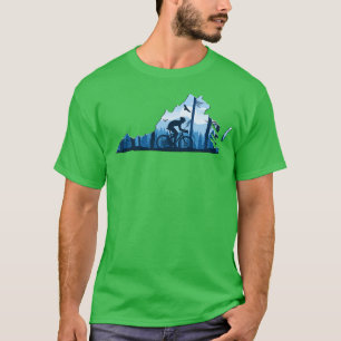 Bike Virginia State MapMountain Biking Blue Ridge T-Shirt