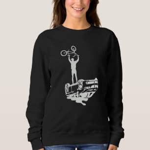 Bike vs Car Biking Bicycle BMX Stunt Dirt Bike Sweatshirt