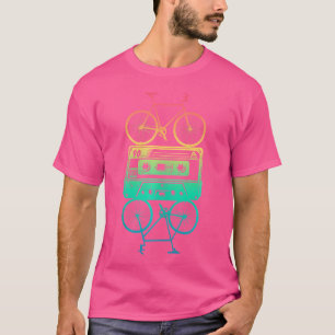 Bike Wheels Cyclist Music Lover Bmx Cassette Bicyc T-Shirt