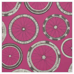 bike wheels pink fabric