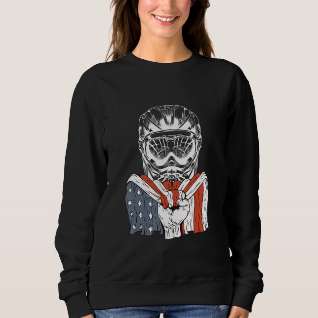 bike with American Flag Sweatshirt (Front)