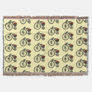 Bike with Flowers Throw Blanket