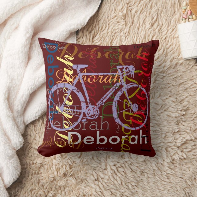 bike with patterned name personalised cushion (Blanket)