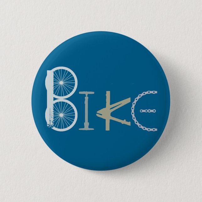 Bike Words from Bike Parts Bicycle Sports fan 6 Cm Round Badge (Front)