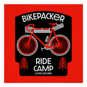 Bikepacking Backpacking Touring Camping Poster