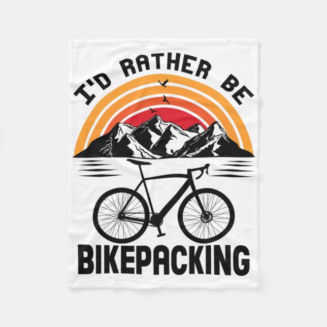 Bikepacking Bikepacker Mountain Biking Bike Cyclin Fleece Blanket (Front)