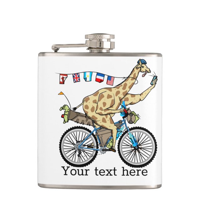 Bikepacking giraffe hip flask (Front)