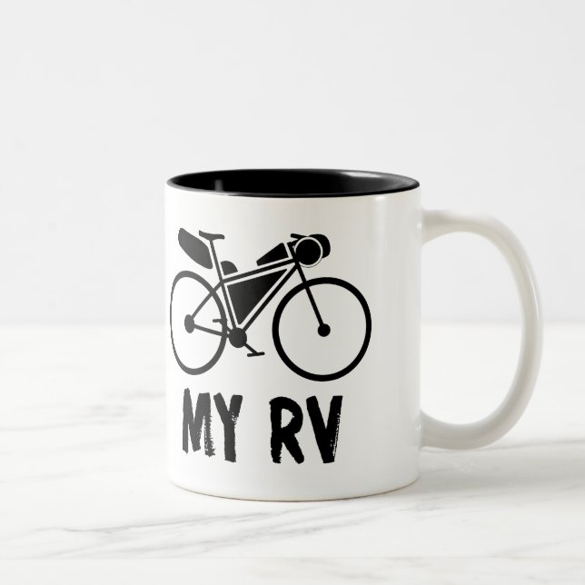 Bikepacking, My Recreational Vehicle Two-Tone Coffee Mug (Right)