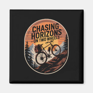 Bikepacking Outdoor Mountain Biking Chasing Horizo Magnet