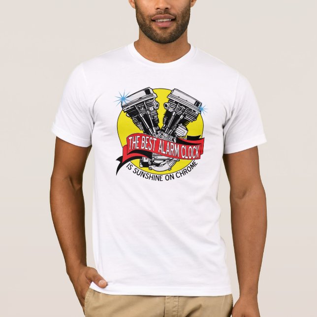 Biker Alarm Clock T-Shirt (Front)