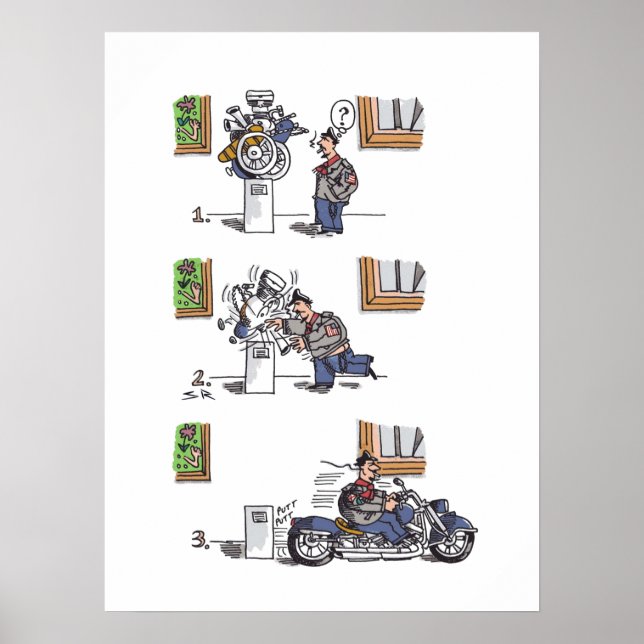 Biker At Museum matte poster (Front)