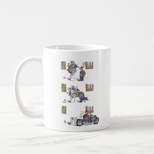 Biker At Museum mug (Left)