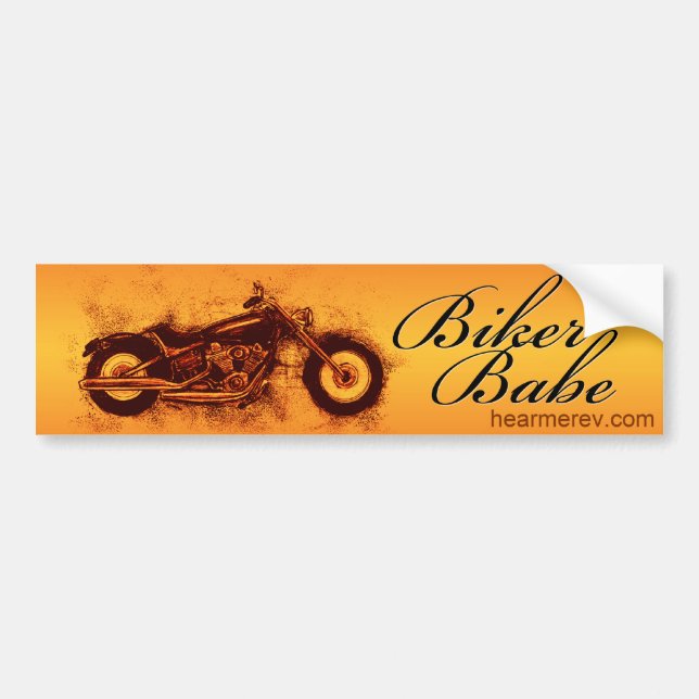 Biker Babe Bumper Sticker (Front)