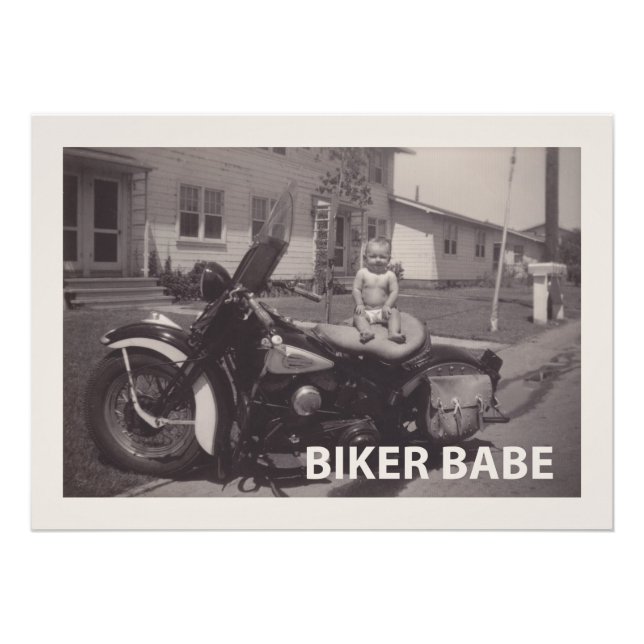 biker babe photo print (Front)