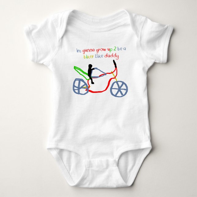 Biker Baby Baby Grow Bodysuit (Front)