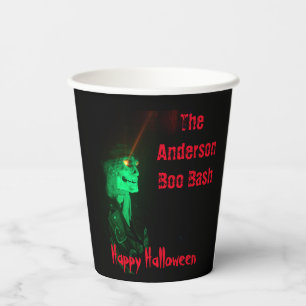 Biker Billy Halloween Skeleton Black & Red Paper Cups