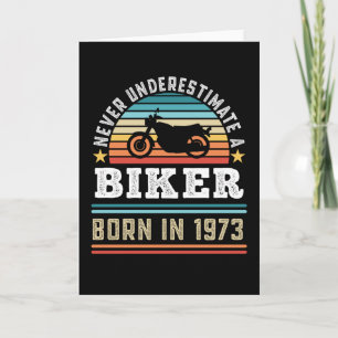 Biker born 1973 50th Birthday Motorbike Gift Dad Card