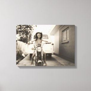 biker boy canvas print
