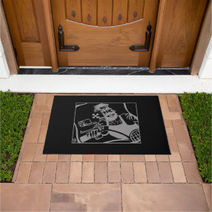 Biker Bro grey and black doormat