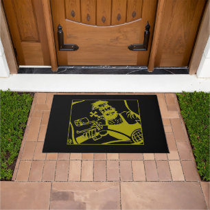Biker Bro yellow and black doormat